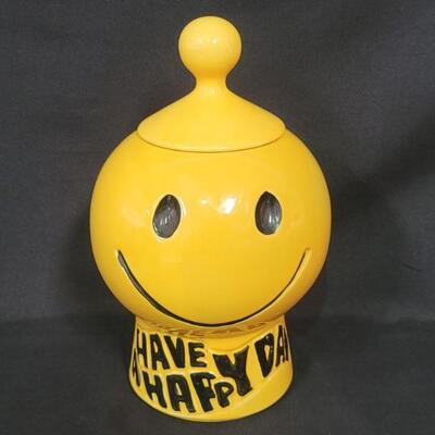 Vintage McCoy 1960's Smiley Face Cookie Jar, USA