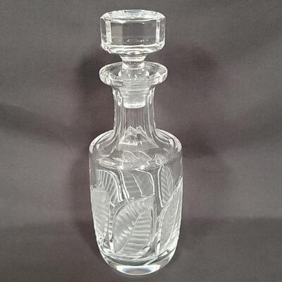 Pressed Glass Decanter with Leaf Motif