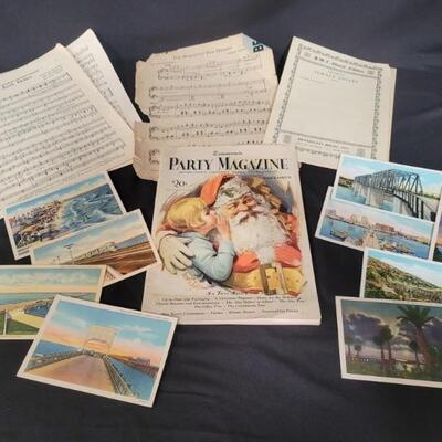 1927 Party Magazine, Sheet Music, & Post Cards