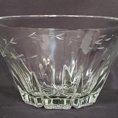 Etched Crystal 10in Salad Bowl