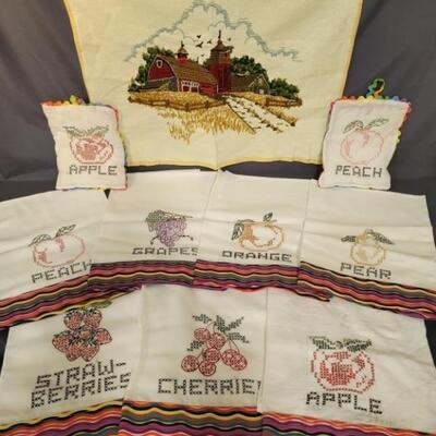 Embroidered Kitchen Linens, as pictured