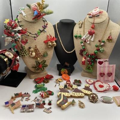 Lot of Vintage Holiday Costume Jewelry