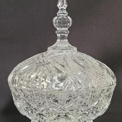 Vintage Crystal Footed & Lidded Candy Dish
