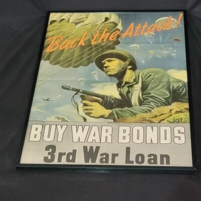 ramed WW2 War Bonds Posterl by Schreiber