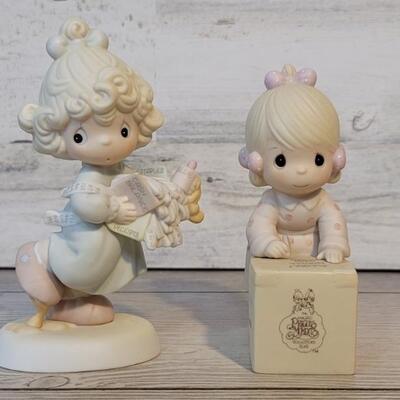 (2) Vintage Precious Moments Porcelain Figurines