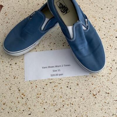 Vans blue slip on shoes. One twice I bought the wrong size