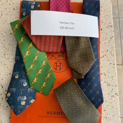 Large collection of HermÃ¨s ties. Gently used. Very good condition $35