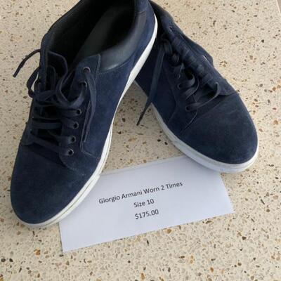 Giorgio Armani blue suede sneakers. I bought the wrong size