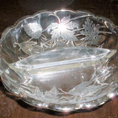 SILVER OVERLAY DISH