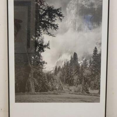 1052	ANSEL ADAMS NATIONAL PARK POSTER, FRAMED EL CAPITAN YOSEMITE NATIONAL PARK, AUTHORIZED EDITION, 24 1/4 IN X 36 1/4 IN INCLUDING FRAME
