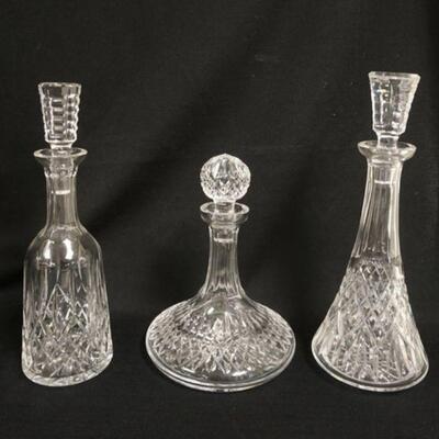 1148	LOT OF 3 CRYSTAL DECANTERS
