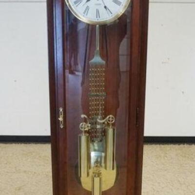 1118	HOWARD MILLER GRANDFATHERS CLOCK, AMBASSADOR COLLECTION W/BEVELED GLASS DOOR & SIDES, APPROXIMATELY 14 1/2 IN X 25 IN X 81 IN HIGH
