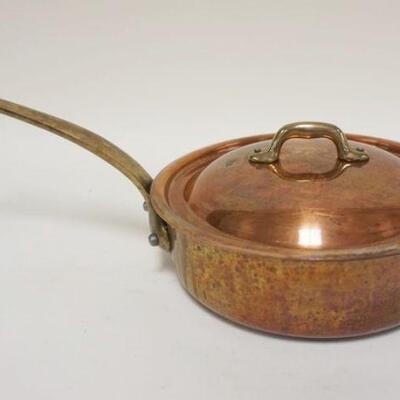1016	MAUVIEL FRENCH COPPER COOKWARE, PAN W/COPPER LID, APPROXIMATELY 15 1/2 IN X 2 3/4 IN HIGH PAN
