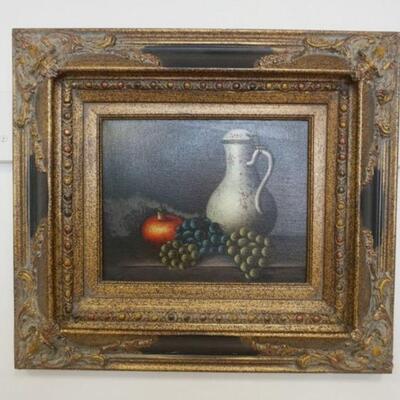 1138	SMALL CONTEMPORARY STILL LIFE IN ORNATE FRAME, APPROXIMATELY 15 IN X 17 1/2 IN
