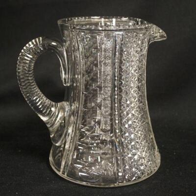 1061	SIGNED HAWKES CUT GLASS PITCHER, 7 1/2 IN HIGH
