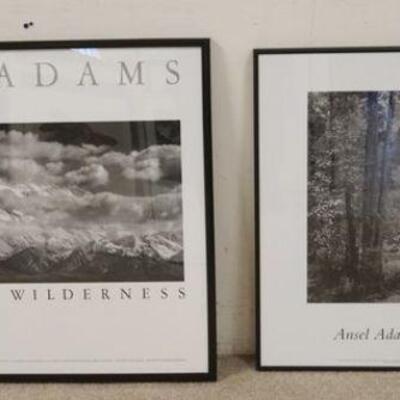 1057	2 FRAMED ANSEL ADAMS POSTERS, THE AMERICAN WILDERNESS & OUR NATIONAL PARKS TENAYA CREEK YOSEMITE, LARGEST IS 26 1/4 IN X 34 3/4 IN...