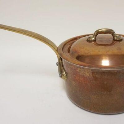 1024	MAUVIEL FRENCH COPPER COOKWARE, HANDLED PAN W/LID
