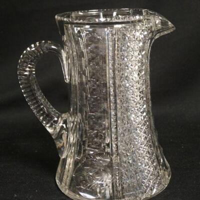 1062	SIGNED HAWKES CUT GLASS PITCHER, 8 1/2 IN HIGH
