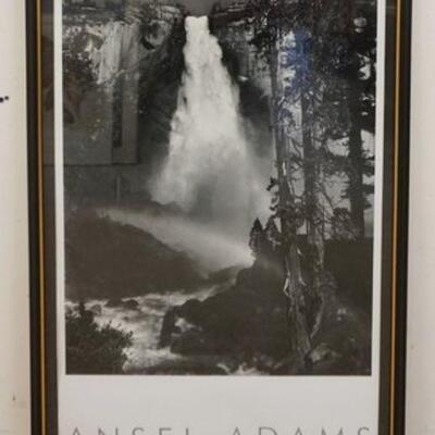 1051	ANSEL ADAMS NATIONAL PARK POSTER, FRAMED NEVADA FALL YOSEMITE NATIONAL PARK AUTHORIZED EDITION, 25 3/4 IN X 37 1/2 IN INCLUDING FRAME
