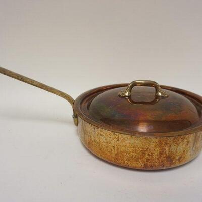1018	DEBUYER FRENCH COPPER COOKWARE, COVERED PAN, APPROXIMATELY 18 1/4 IN X 3 IN HIGH PAT
