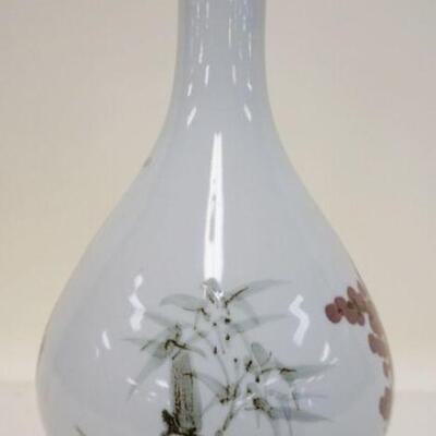 1192	LARGE ASAIN VASE, CHARACTER SIGNED ON BASE APP. 13 1/4 IN H 
