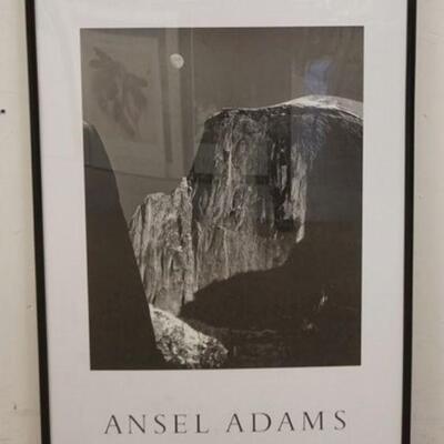 1055	ANSEL ADAMS FRAMED NATIONAL PARK POSTER, MOON & HALF DOME, YOSEMITE, 26 1/4 IN X 36 3/4 IN INCLUDING FRAME
