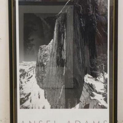 1054	ANSEL ADAMS MONOLITH POSTER, THE FACE OF HALF DOME, FRAMED, AUTHORIZED EDITION, 25 3/4 IN X 37 1/2 IN INCLUDING FRAME

