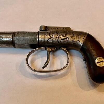 Item   #110  Antique Allen and Thurber D. A. Bar Hammer Pistol

This Allen and Thurber single shot derringer was manufactured from 1830 -...