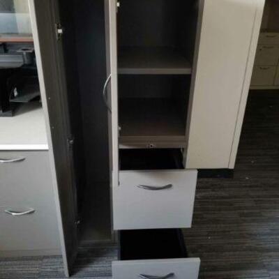White Station or dispensary storage with 
shelves and drawers.  $120