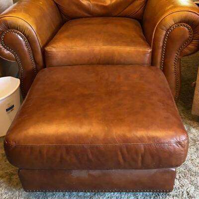 leather chair and ottoman