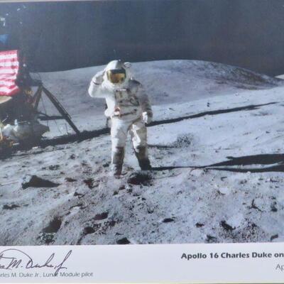 APOLLO 16 Astronaut on the MOON signed
