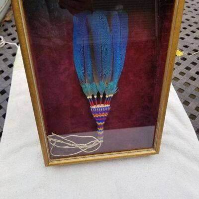 Apache wedding or ceremony fan framed $85.00