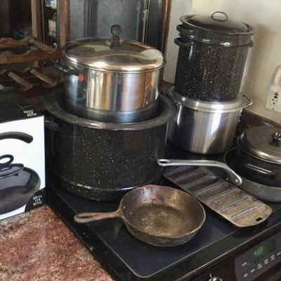 Iron and stainless pots and pans