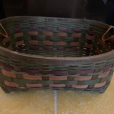 Leather handled basket