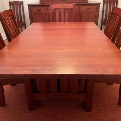 Amish handcrafted cherrywood table w/8 chairs