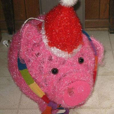 Light up holiday pig