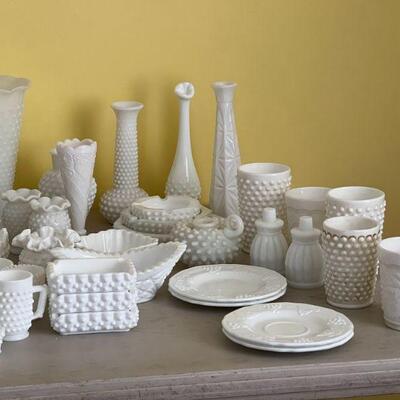 Fenton and others Milk glass