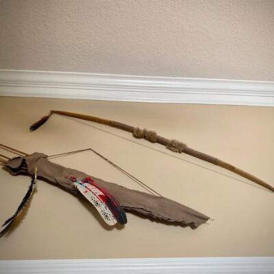 Native American bow and arrows