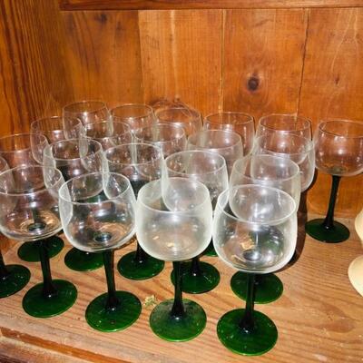 Cristal D'Arques Emerald Rhine Wine Glasses