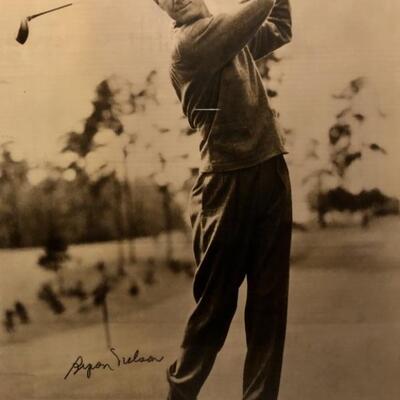 Byron Nelson. Hand-signed, Framed Photograph