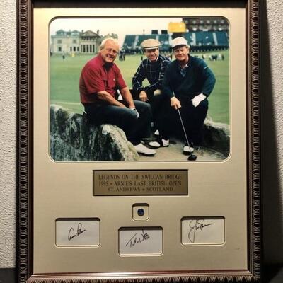 British Open at Andrewâ€™s, Scotland. Contains Hand-Signed Autographs by Arnold Palmer, Tom Watson, and Jack Nicklaus
