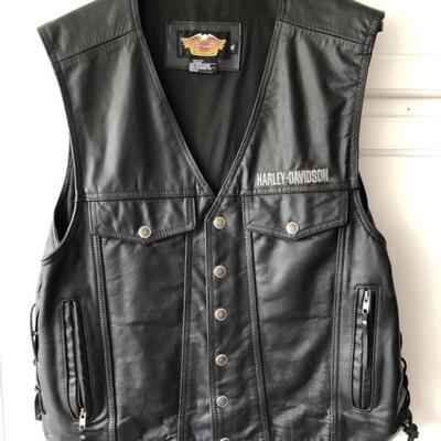Harley Davidson Leather Riding Vest, Size XL