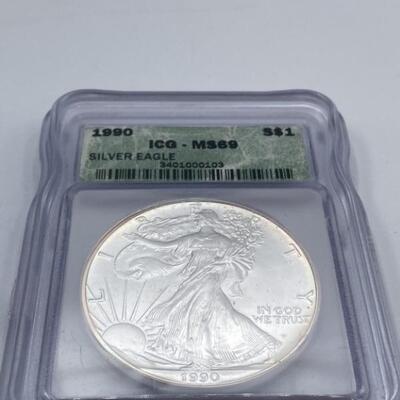 .999 Fine Silver 1 Troy ounce 1990 Silver Eagle