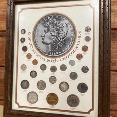 Twentieth Century Coins In Frame