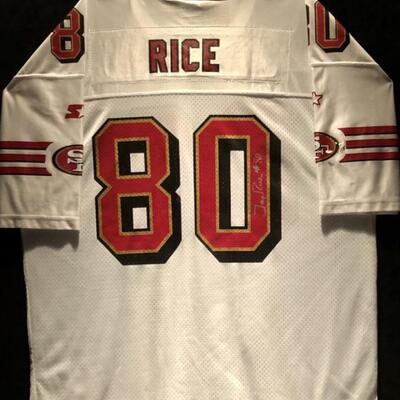 Jerry Rice Autographed Football Jersey