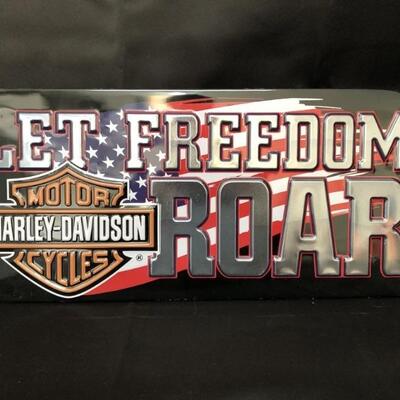 Harley Davidson Let Freedom ROAR Tin Sign, 18 x 8