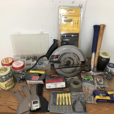 Handyman Lot: Skil Circular Saw, Screws, Nails, DEWALT Drill Drive System, etc.