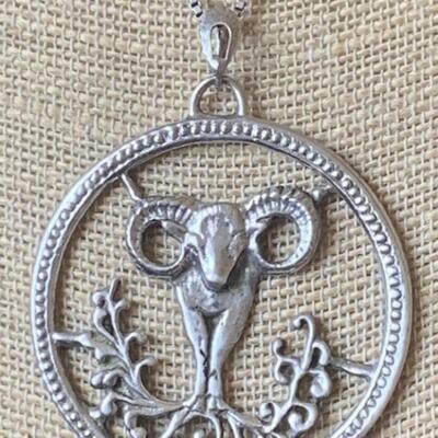Sterling Silver Aries Ram Astrological Zodiac
