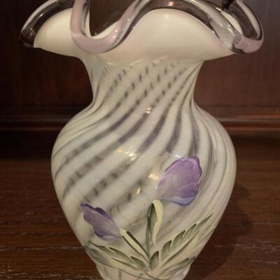 Hand Painted & Signed Scalloped Vase