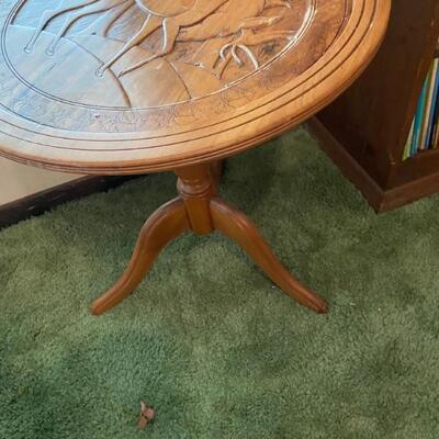 Vintage Hand Carved Occasional Table